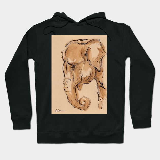 Elephant Watercolor Painting #3 Hoodie by tranquilwaters